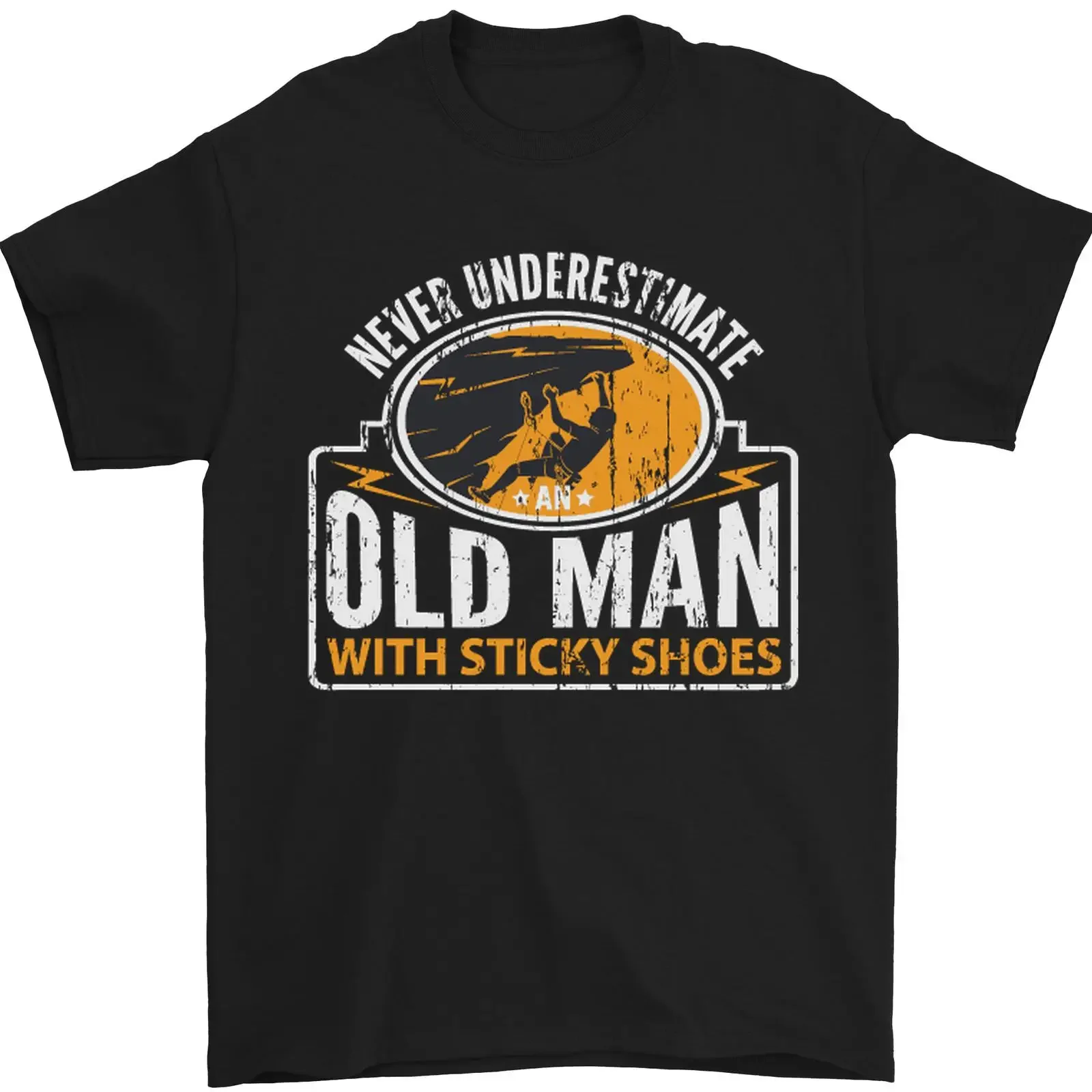 Old Man With Sticky Shoes Climbing Climber Mens T Shirt 100 Cotton vintage Washed homme Versatile graphic Top For Everyday Wear