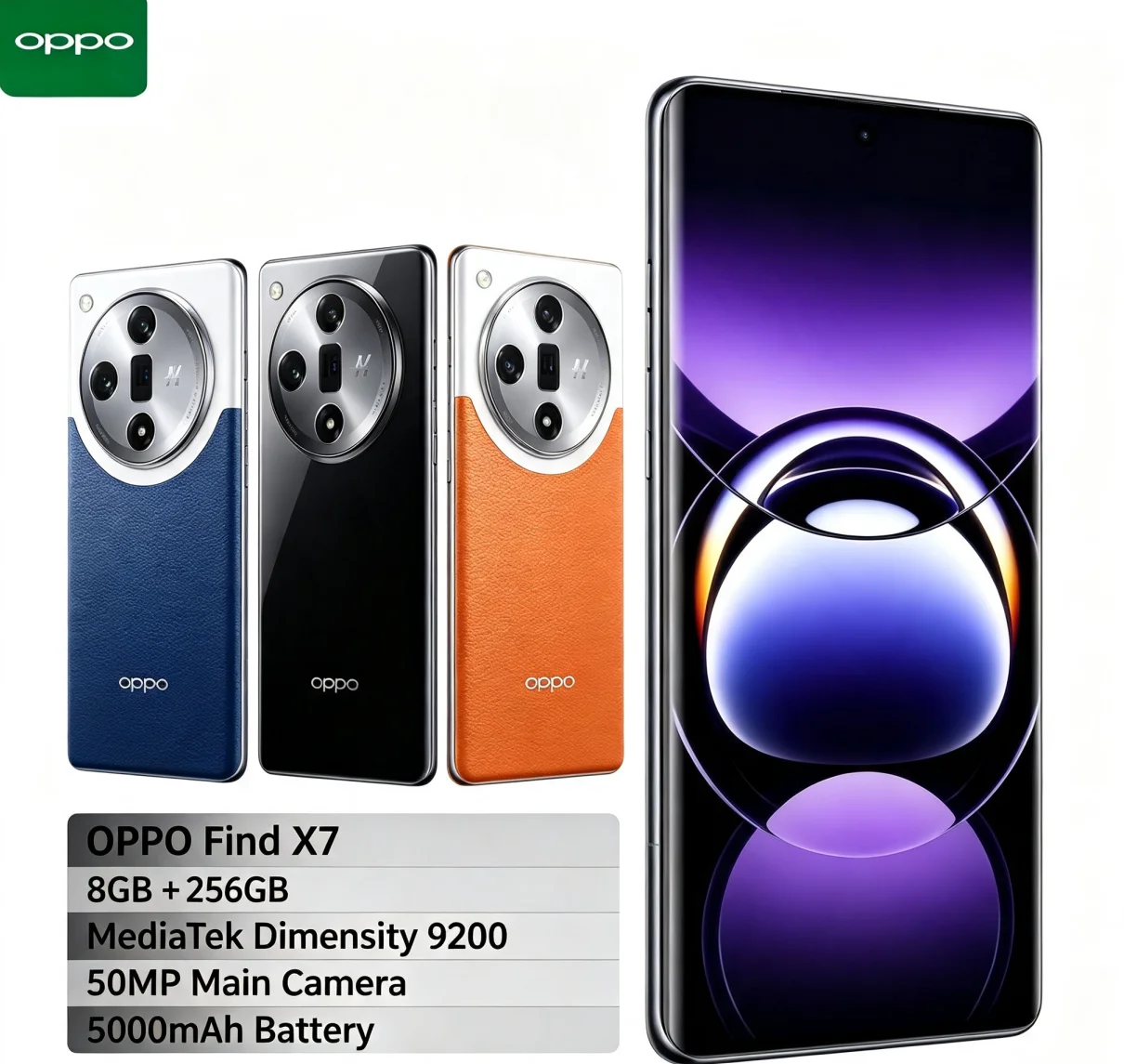 Authentic 2026 Brand New OPPO Find X7 5G Cellphone 6.78'' Large Screen Dimensity 9300 Processor 50MP Main Camera Support 100W