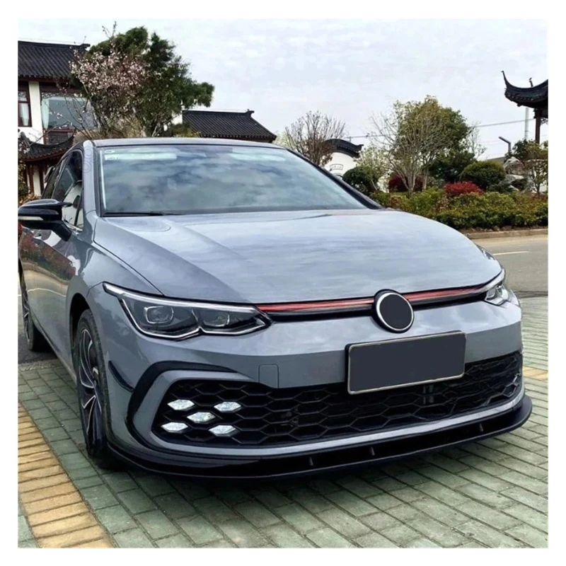 ماكستون نمط المصد الأمامي سبويلر لشركة فولكس فاجن جولف 8 MK8 GTI GTD GTE R-Line 2020 ~ 2024 ماتي الأسود سيارة الجبهة حافة مصد السيارة المفسد أطقم