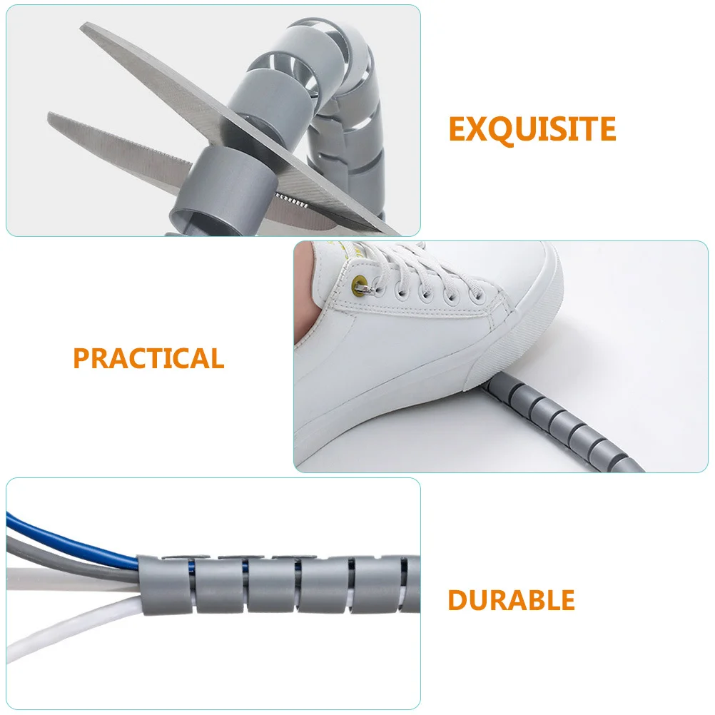 

Spiral Wrap Pe Wire Organizer Cuttable Wire Covers For Cords Length For Home Office Cable Management Tube Cord Sleeves