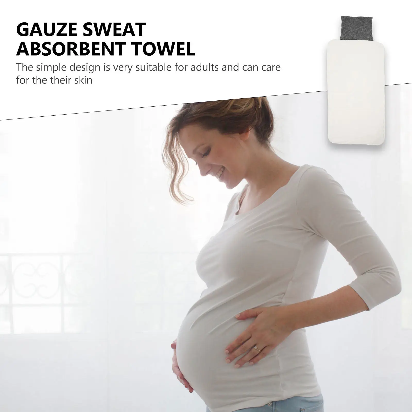 2Pcs Exquisite Sweat Absorbent Towel for Adults Back Support Gauze Fabric Soft Comfortable Ventilated Towel Pad All-Season Use