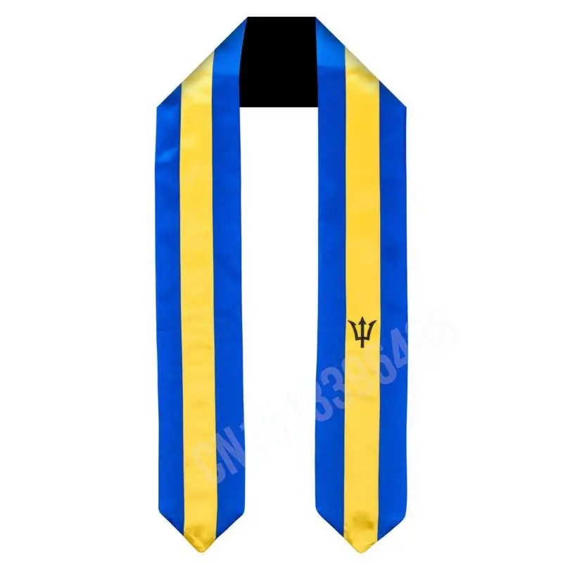 

Barbados Flag Scarf Top Print Graduation Sash Stole International Study Abroad Adult Unisex Party Accessory