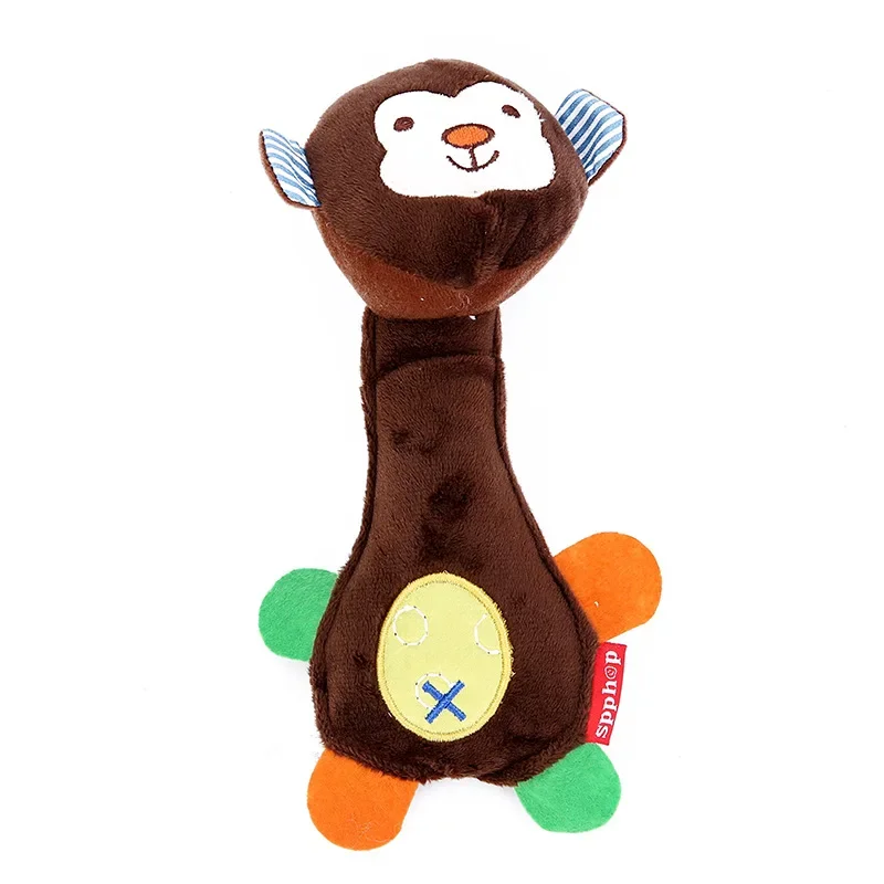 Brinquedos de pelúcia chocalho recheado para bebês, Calmante infantil, Brinquedos animais interativos pai-filho, BB Stick, 0-12 meses