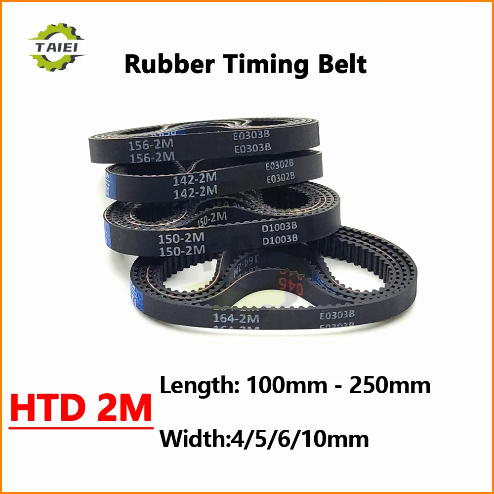 

HTD 2M Rubber Synchronous Belt Length 100-250mm Width 4/5/6/10mm Drive Belt 2M 120 142 150 156 162mm Vacuum cleaner Timing Belt