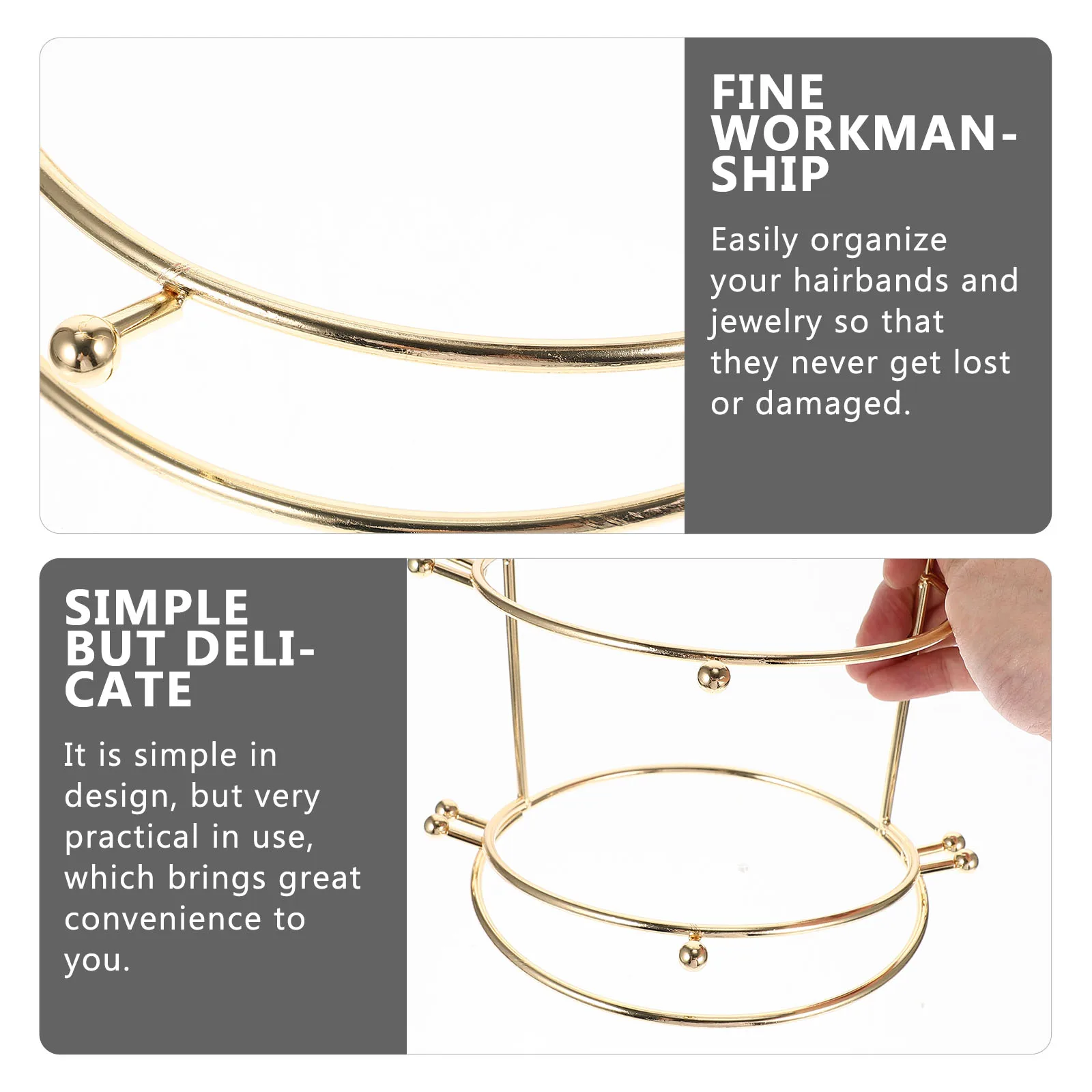 

Crown Display Rack Golden 3 Layers Plated Headpiece Stand for Home Hair Hoop ganizer Storage Keeps Jewelry Tidy