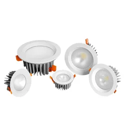 매입형 LED 천장 다운라이트, 호텔 가정용 COB LED 스포트라이트, 욕실 조명, IP65 방수, 10W, 15W, 25W, 40W, 55W, 110V, 220V