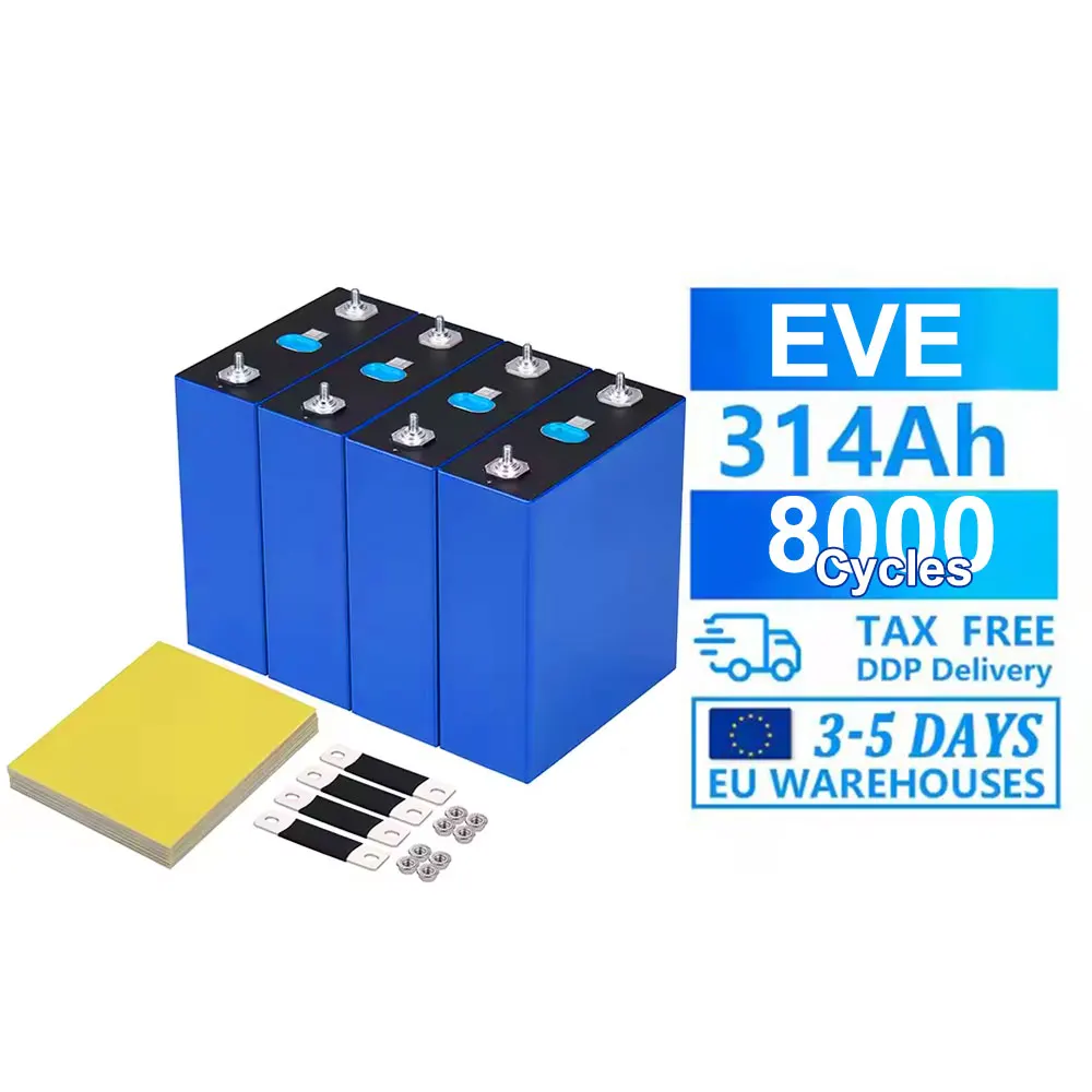

EVE MB31 314ah 3,2V Lifepo4 Батарея класса A+ Аккумулятор для хранения энергии 314ah Lifepo4 Cell Solar Power eve Lifepo4 Батарея для ESS