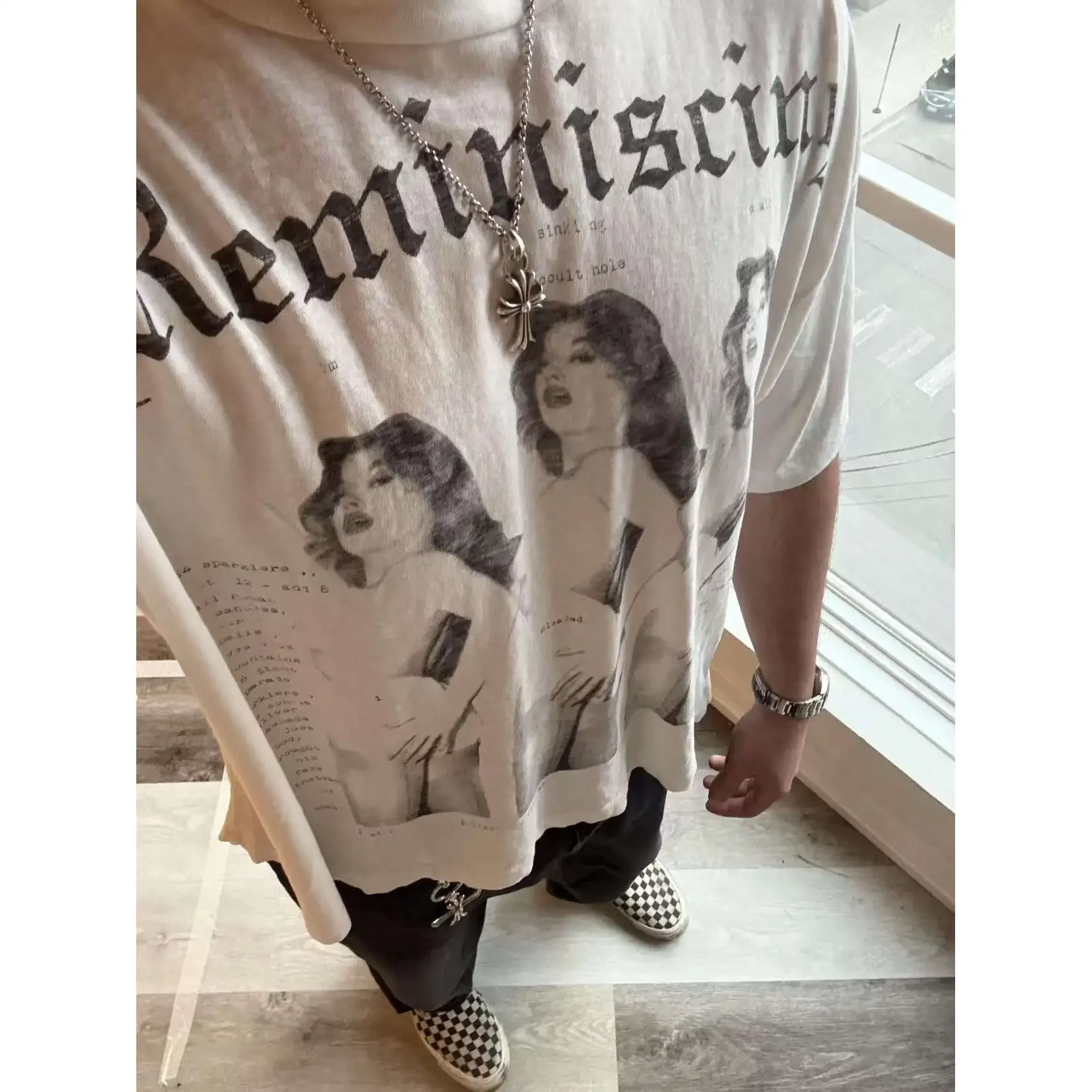 ER/D 25SS Summer limited memory washed boxy light shoulder sleeves round neck print short sleeve T-shirt