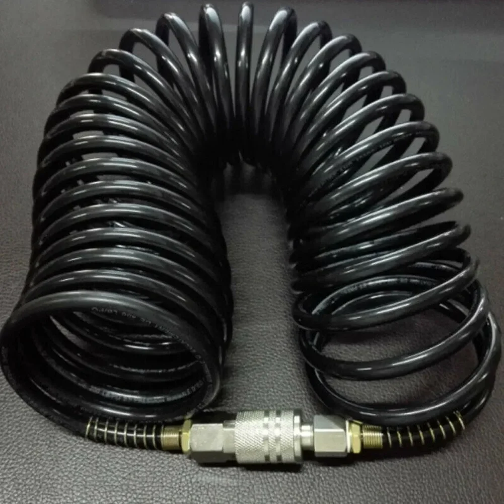 1Pc PE  Pneumatic Adapter Quick Coupler Inflating Coil  Air Hose Compressor Oil Resistance, Coolant, The  Shiny Practical To Use