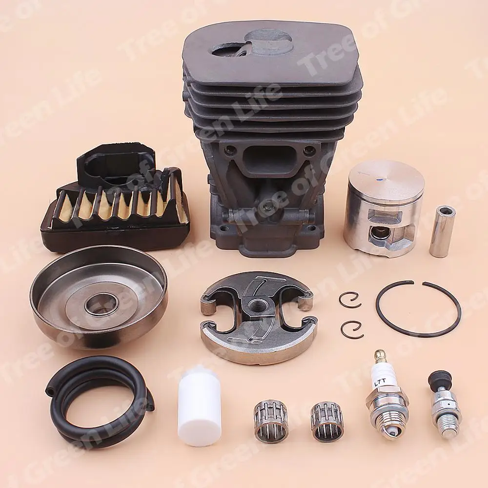 Kit pistone cilindro 47mm per Husqvarna 455 460 frizione tamburo Assy aria filtro carburante linea cuscinetto valvola di decompressione candela
