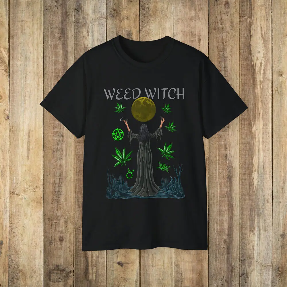 Weed Witch Occult wiccan Pagan Shirt T-shirt  Tees High Quality 100%Cotton Short Sleeve