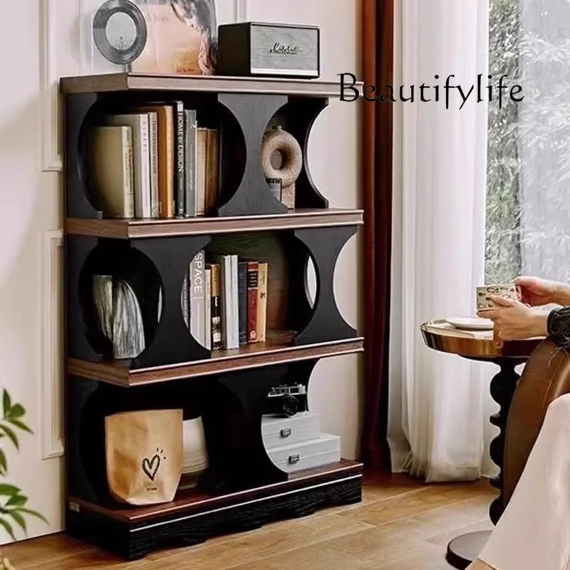 Strictly selected French retro Hadid solid wood bookcase, living room display cabinet, antique study, large-capacity floor-to-ce