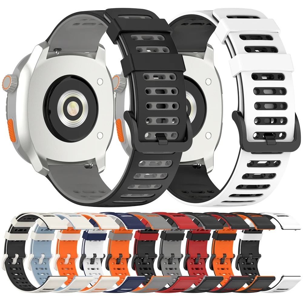 22mm Breathable Bracelet For SUUNTO RUN/ 9 Peak DLC/PRO OCEAN/RACE/VERTICAL Silicone Strap For Polar Vantage M3 Band Accessories