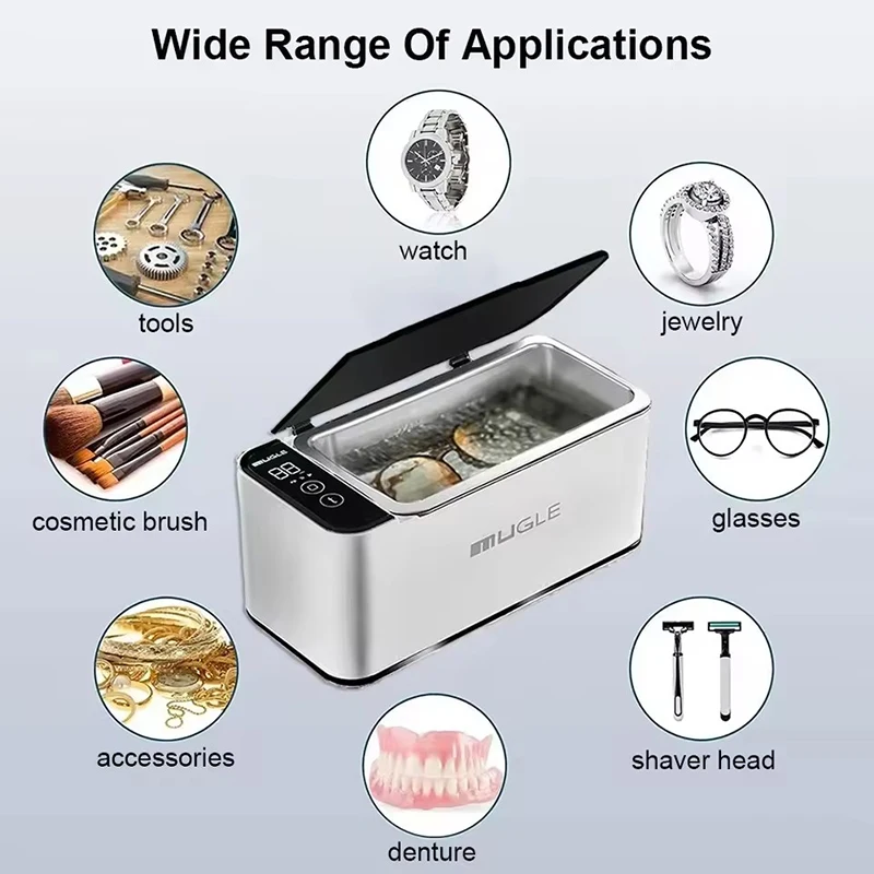 Ultrasonic Cleaners Machine 500ML Glasses Jewelry Deep Cleaning High-frequency Vibration Cleaning Multifunctional Tool Household