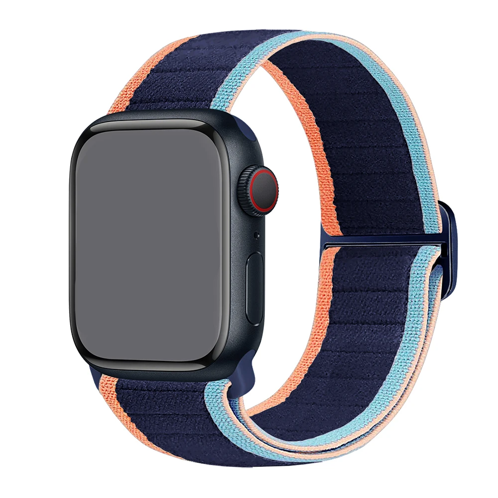 Correa de reloj para Apple Watch Ultra, 49mm, 41mm, 45mm, 44mm, 42mm, 40mm y 38mm, pulsera de nailon elástico iWatch Series 9 8 7 6 5 4 SE 3