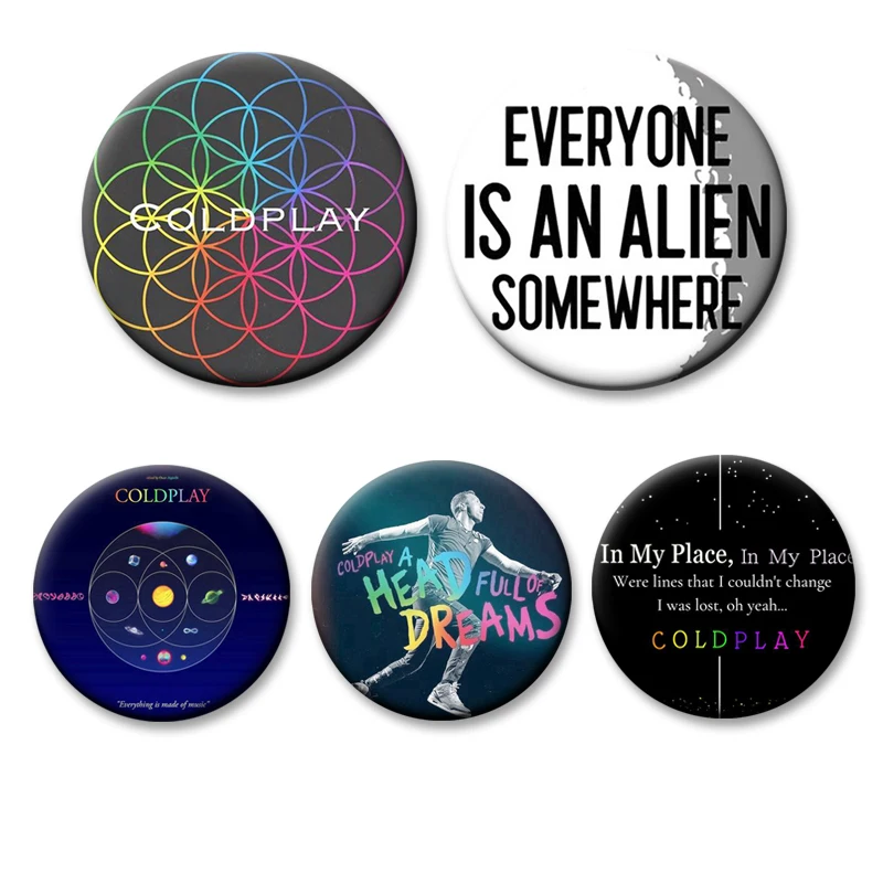 Coldplay Everyone Is An Alien Somewhere Creative Badge Handmade Brooches Aesthetic Pin Suitable for Backpacks Denim Jacket Decor