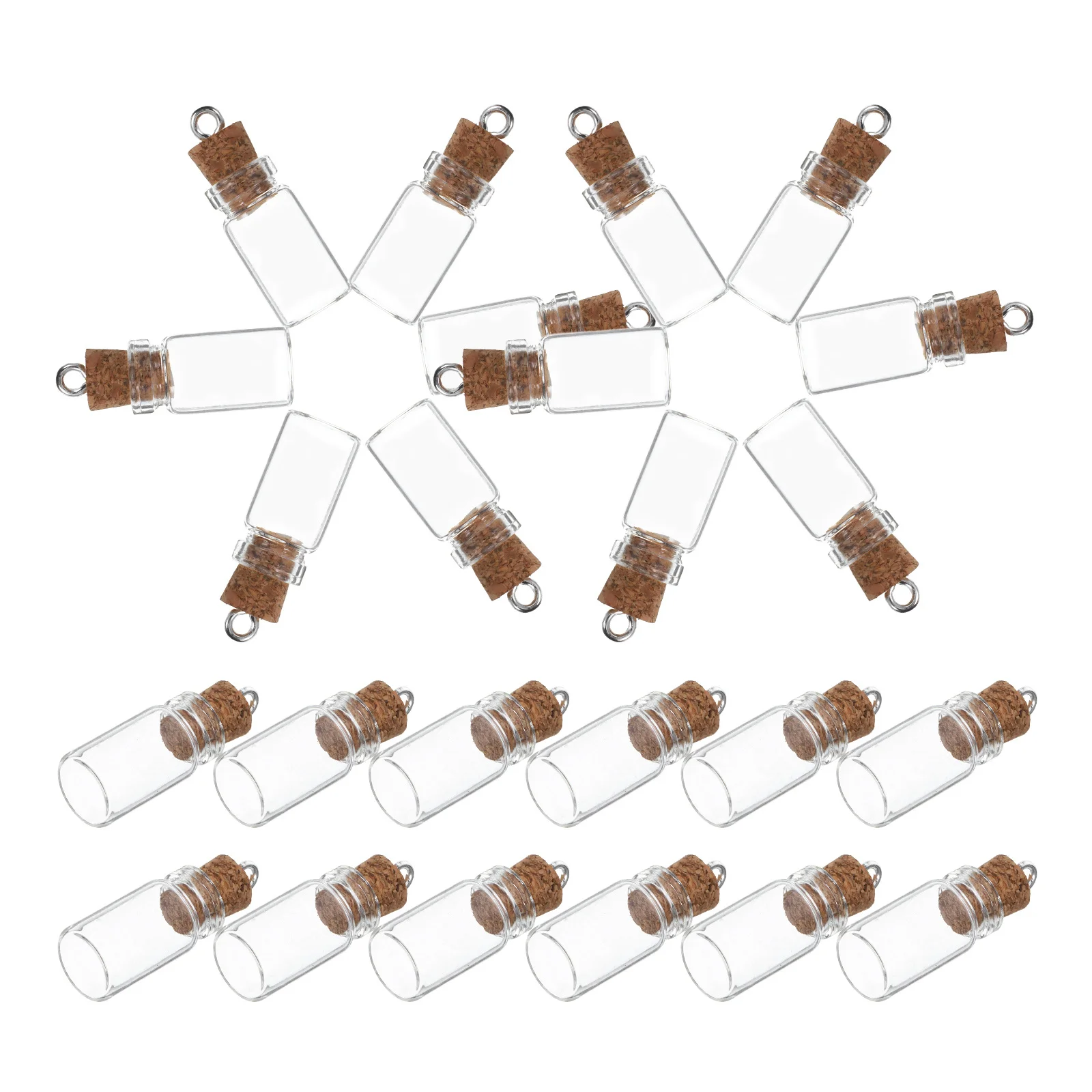 

50 Pcs Transparent Wishing Bottle Small Jars Mini Glass with Cork Lid Coffee Bottles