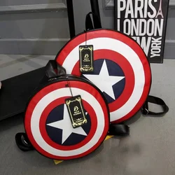 Nuovo zaino Disney Marvel Capitan America Shield di grande capacità per uomini e donne, borsa da scuola rotonda con personalità creativa, regalo