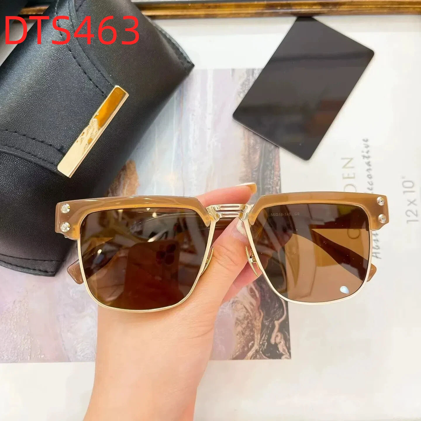 

Original Factory DT DTS463 With Brand Box Fashion UV400 Driving Anti-Glare Premium Square Acetate Frame Men Women Sunglasses