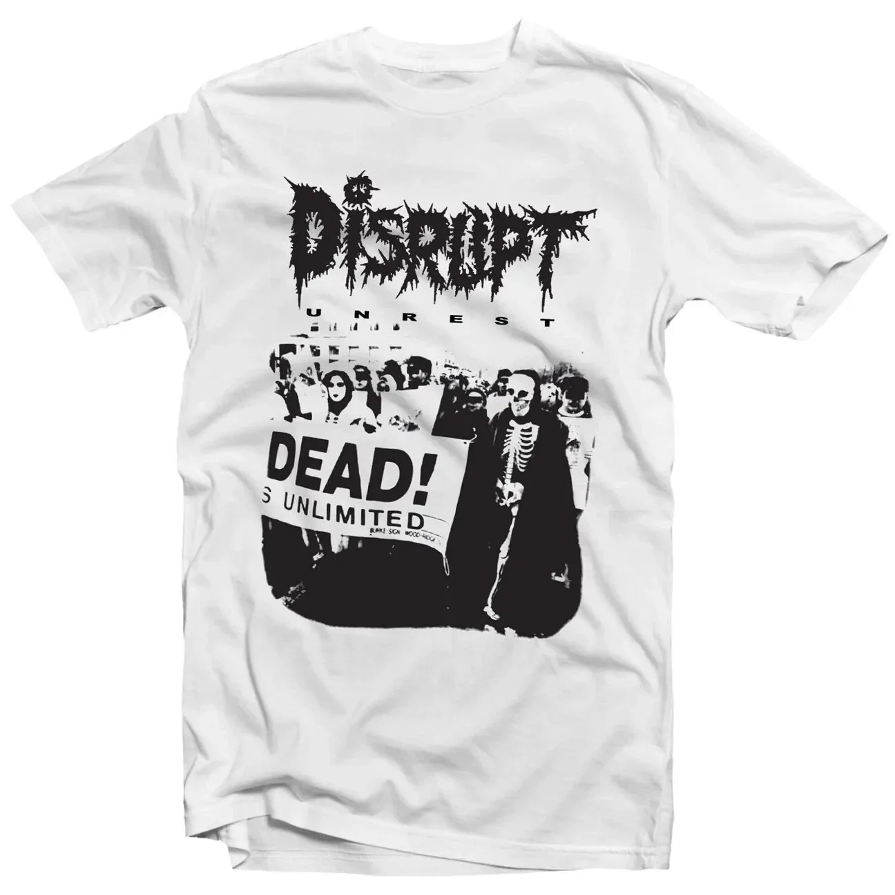 NEW Disrupt Band Unrest Short Sleeve Cotton White S-5XL T Shirt EN15
