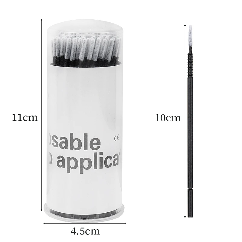 100pcs Disposable Micro Applicators Brushes Mini Cotton Swabs Remove Grafted Eyelash Glue Dedicated Brush for Eyelash Extensions