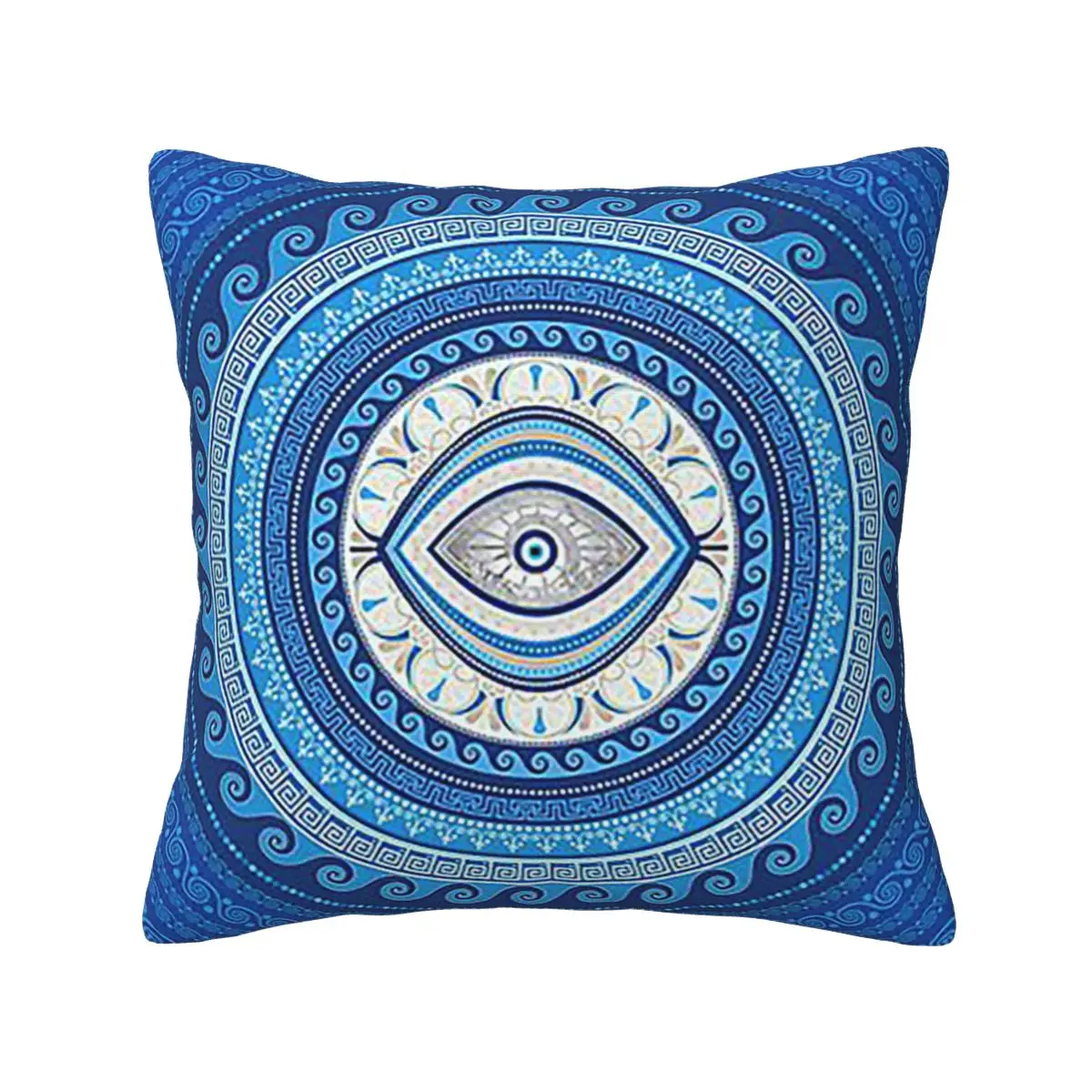 Greek Mati Mataki Greek Evil Eye Ornament Square Pillowcase Pillow Cover Cushion Decor Comfort Throw Pillow for Home Bedroom