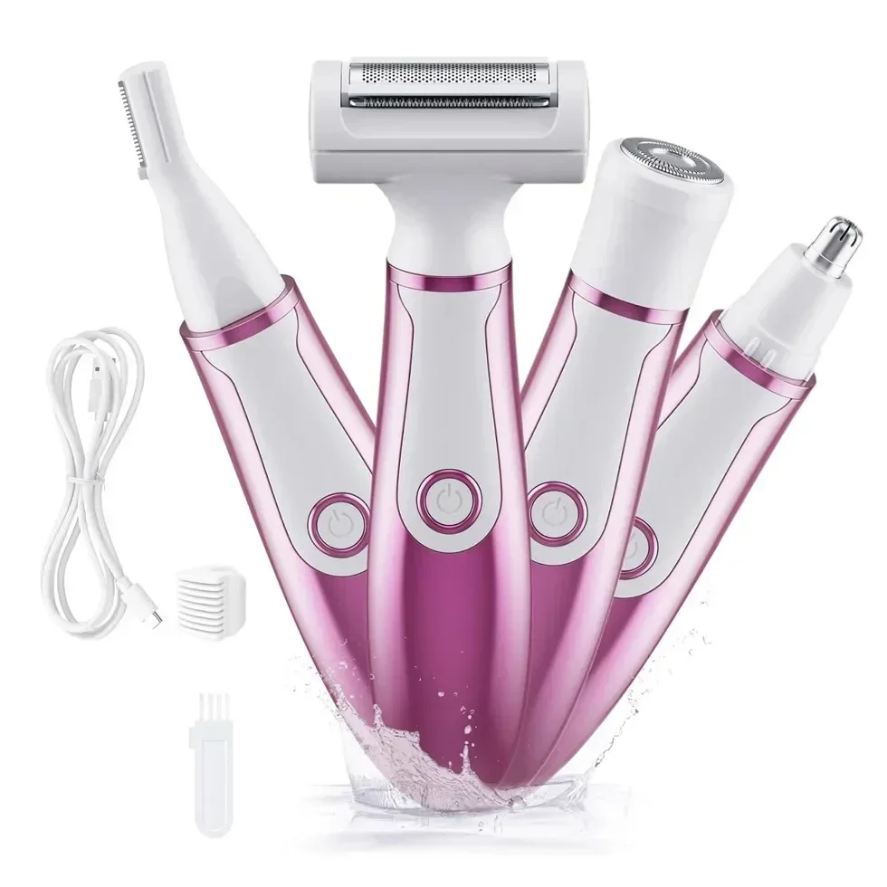 

Electric Shaver for Intimate Care of Women's 4in1 Armpit Hair Private Area Pubic Hair Trimmer Hair Removal and Shaving Depilator