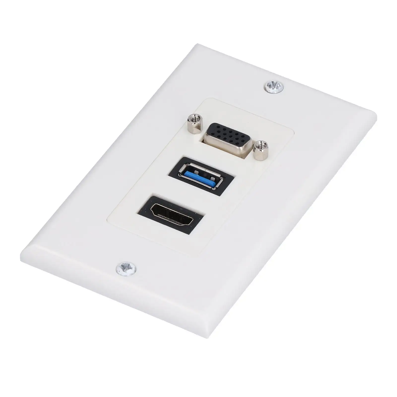 Multimedia Wall Socket Panel with VGA Composite Video Ports for home Theater for electrician Use