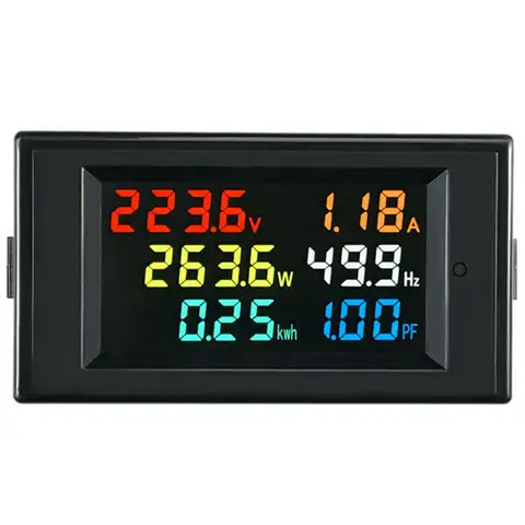 패널 계량기 LCD 전압계 전류계 다기능 디지털 디스플레이, D69-2058 에너지 역률 계량기, 6IN1