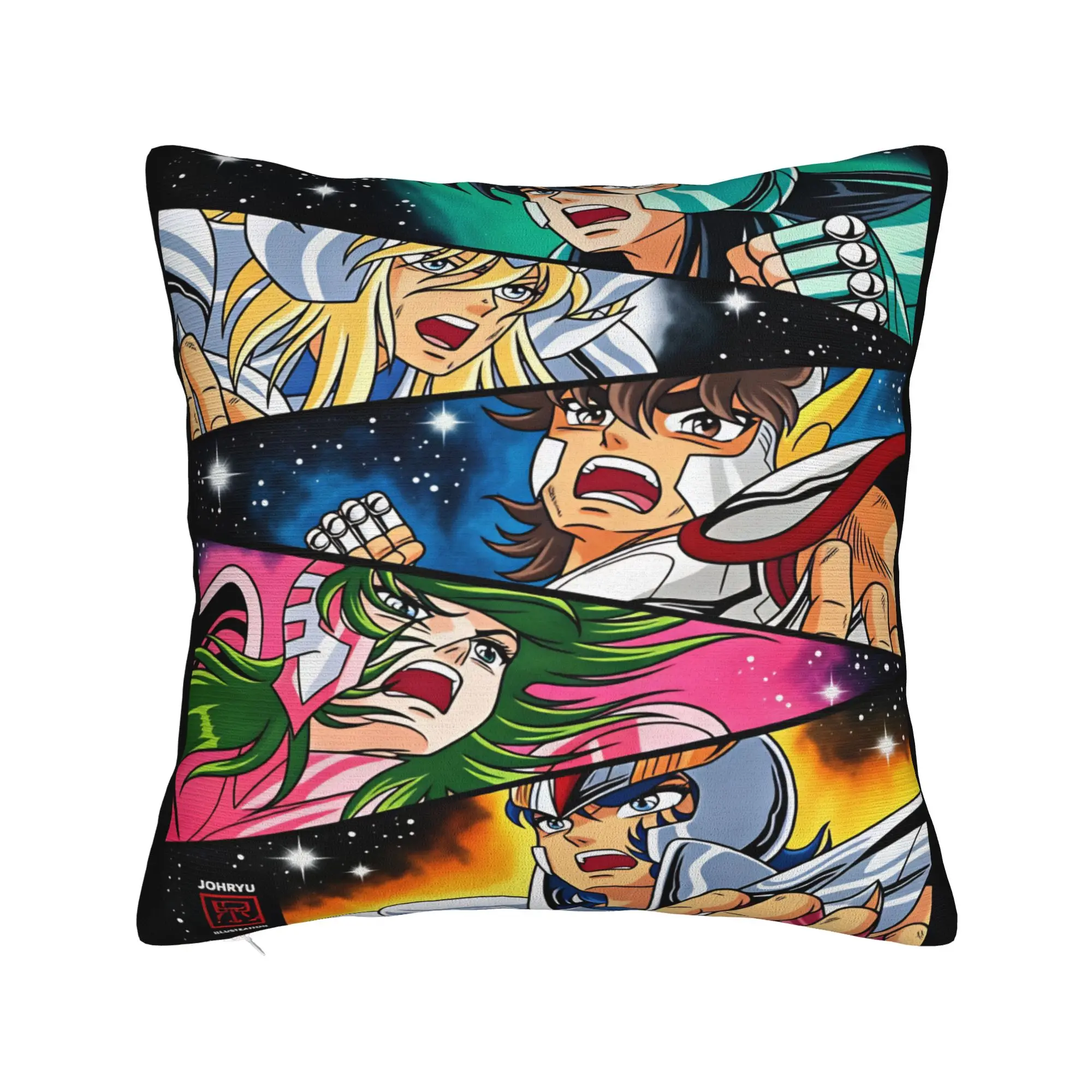Saint Seiya Gold Saint Pillow Case  Comfy Pillow Cover Cute Funny Cushion Cover For Sofa Bedroom Home Decor