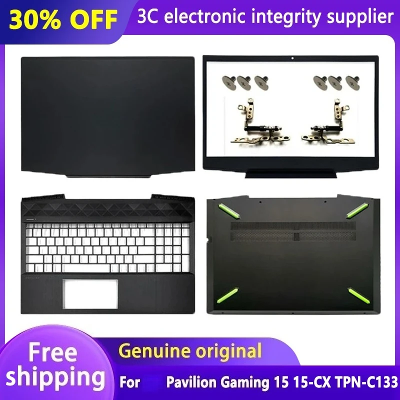 

НОВИНКА для ноутбука Pavilion Gaming 15 15-CX TPN-C133, задняя крышка ЖК-дисплея/передняя панель/петли/подставка для рук/нижняя часть корпуса, верхняя часть L20314-001, зеленый цвет