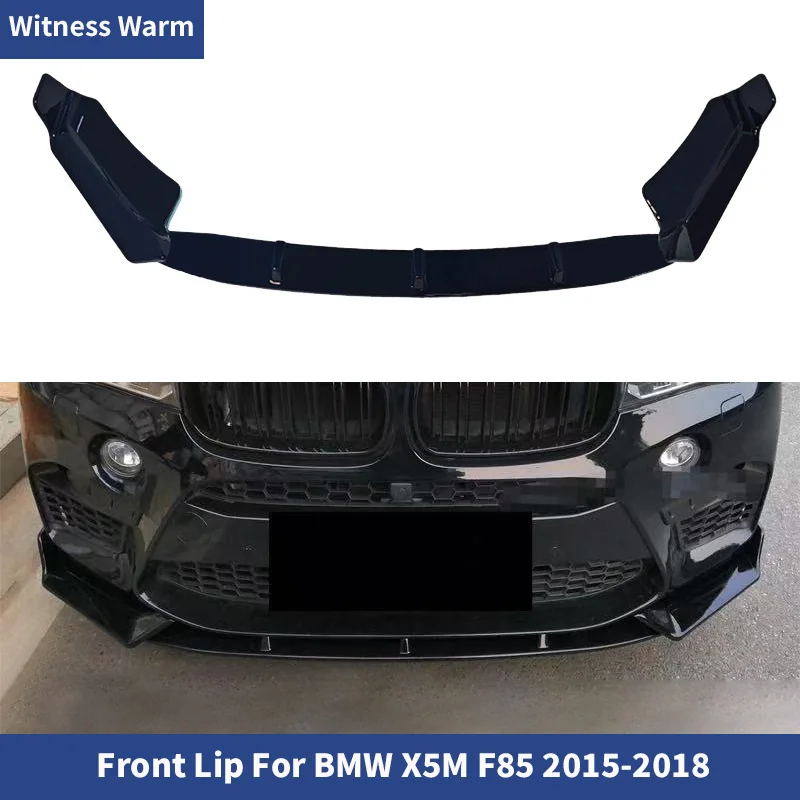 

For BMW F85 X5M 2014-2018 ABS black Carbon Style Car Front Lip Bumper Spoiler Chin Apron