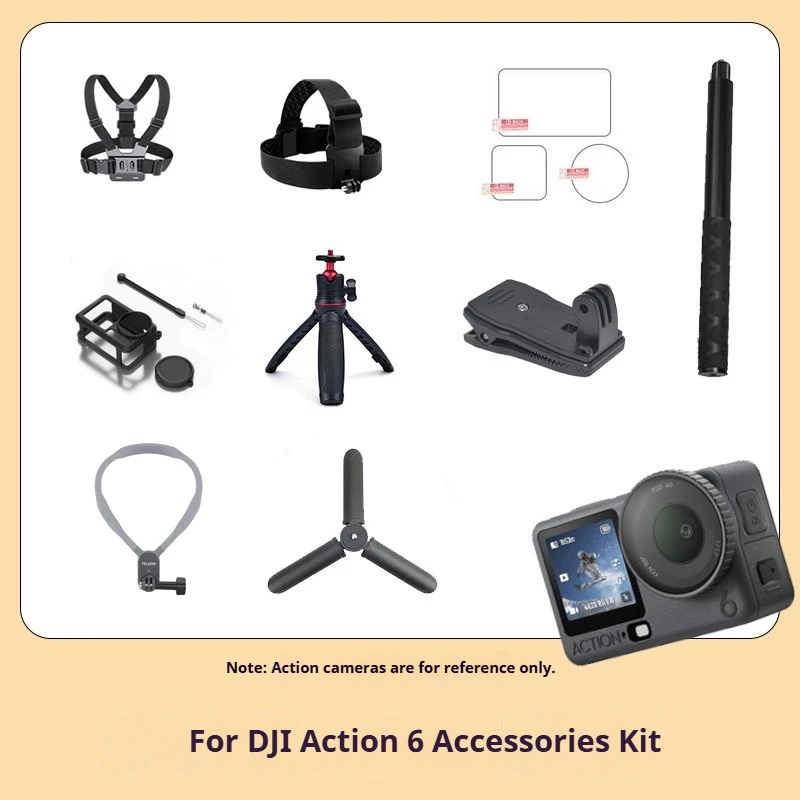 

For DJI OSMO Action 6 PU sports camera accessories kit outdoor hiking and diving set waterproof case accessories