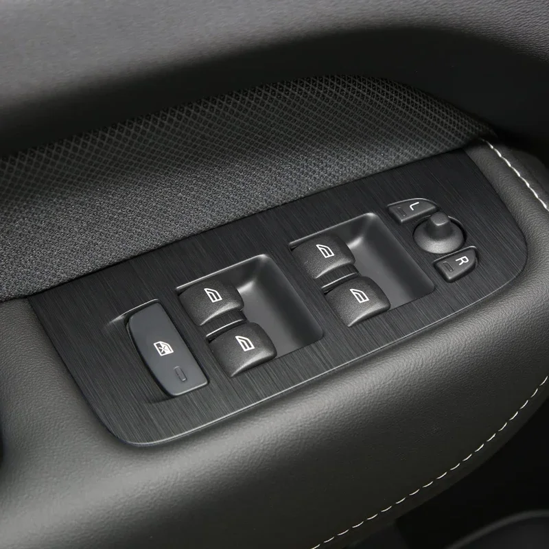 Car Carbon Black Interior Sticker Lifting Window Panel Decal For VOLVO XC60 2018-2025 LHD Gear Door Protective Film Accessories