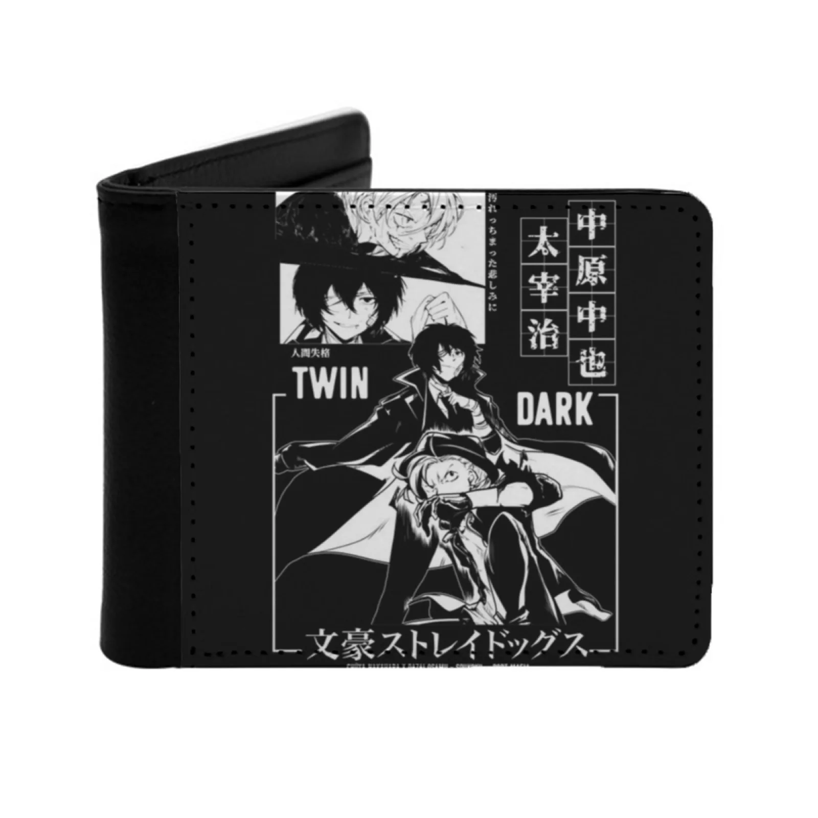 Soukoku Bungou Stray Dogs Chuyaa And Dazai Men Women Pu Leather Wallet Credit Card Holder Wallet Short Purse Bungoustraydogs