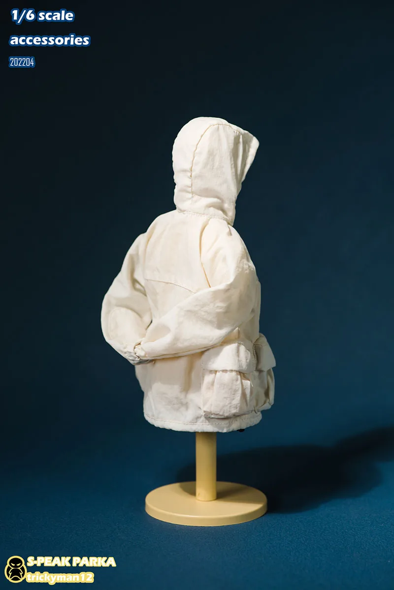 

Белая функциональная куртка-ветровка для мужчин 1/6 масштаба, с длинными рукавами, однотонная, на молнии, свободного кроя, с капюшоном, для 12-дюймовых фигурок.