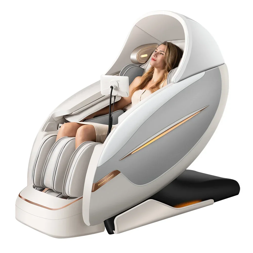 Neck Shoulder Back Waist Button Calf and Foot Luxury 3d Robotic Hands Calf Knead Full Body Massage Chairs with Musical Function