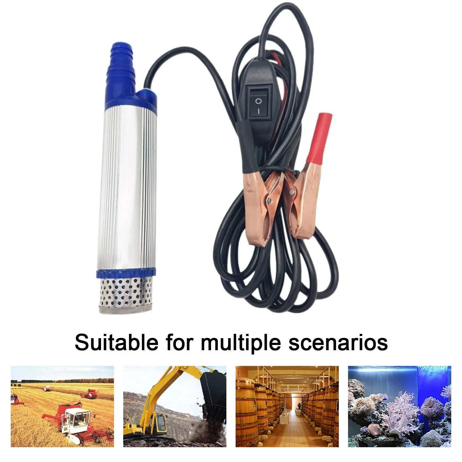 

Portable Electric Pump Submersible Pump Pumping Car Diesel Oil Water Wine Transfer Pump Camping Fishing Pump 12V24V 100W