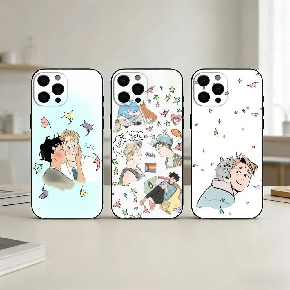 

H-Heartstopper lockscreen Phone Case Silicone black Soft For IPhone 17,16,15,14,13,12,11,SE,Plus Pro Max