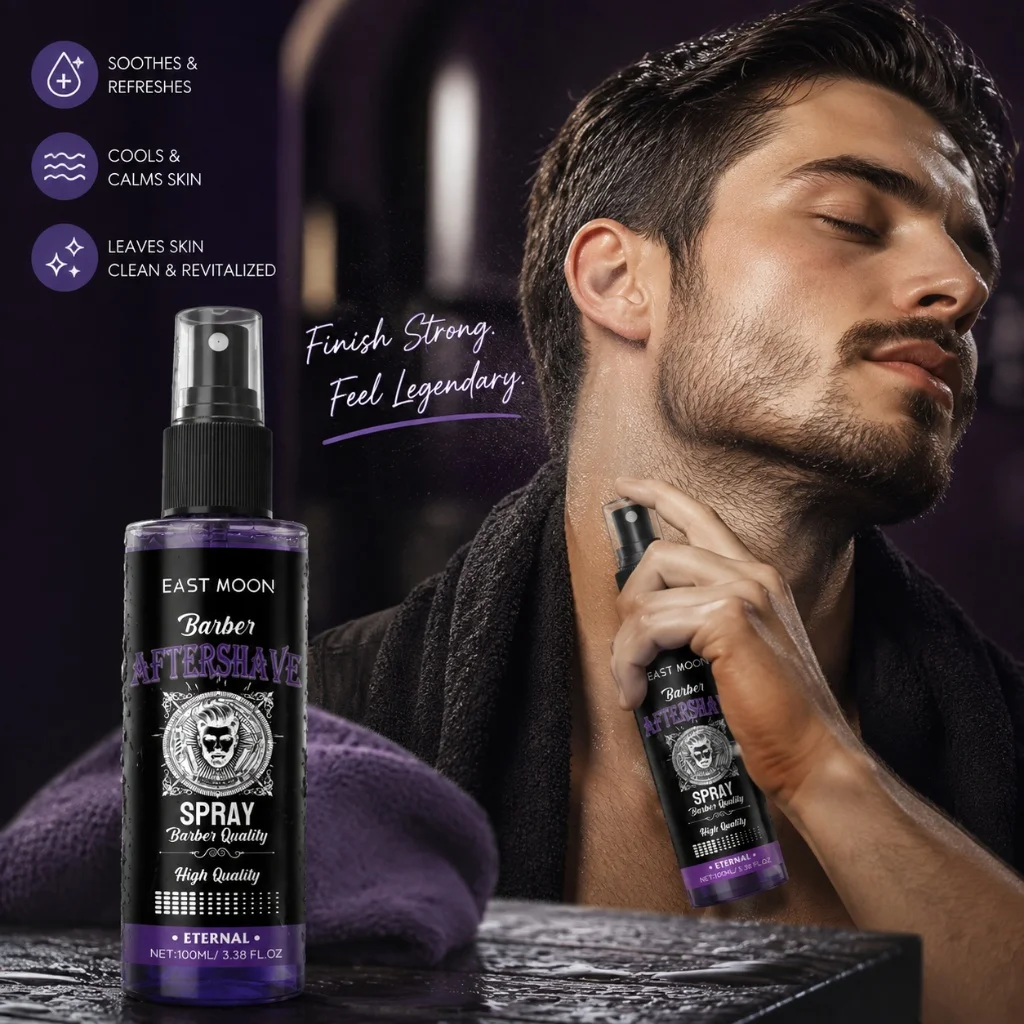 East Moon Scented Beard Aftershave Spray For Men Mild Clean Nourish Moisturize Beard Refreshing Facial Essence