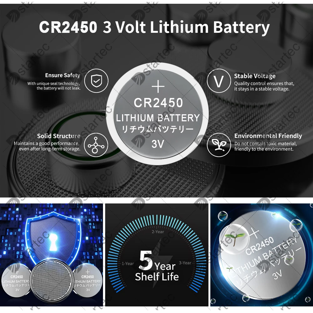 CR2450 3V Lithium Battery for Watch Electronic Scales Electric Light Calculadoras CR 2450 DL2450 BR2450 600mAh Button Coin Cell