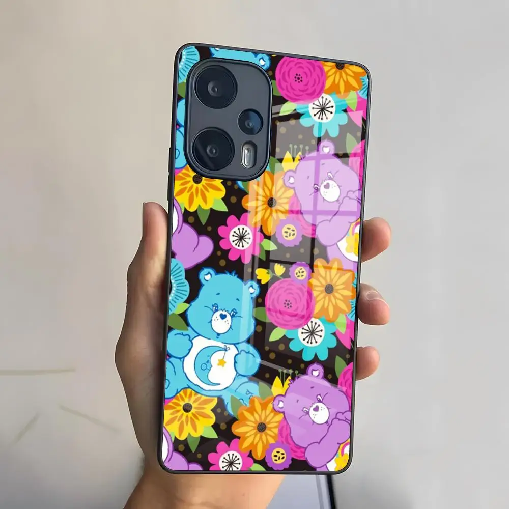 Niedliche Cartoon C-Care B-Bären Handyhülle für Redmi 13 12 13c 12c Note 13 Pro Plus 11 12 Pro 10 12s 11s Glasabdeckung