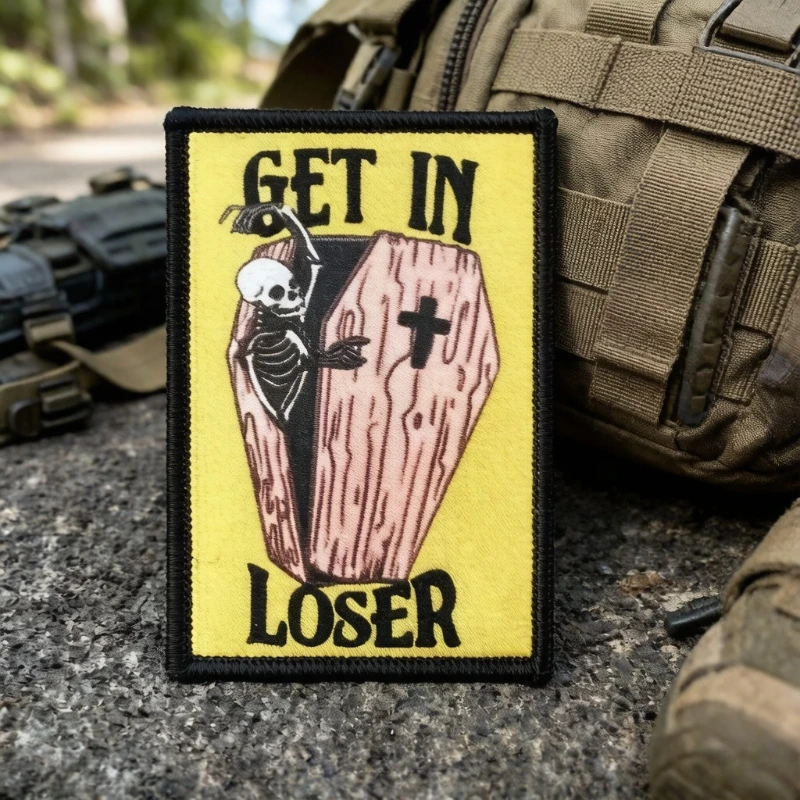 Parche táctico calavera con velcro para mochila y uniforme militar