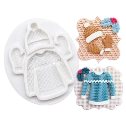 Knitted Sweater Hat Glove Christmas Silicone Cake Baking Mold Sugarcraft Chocolate Cupcake Resin Tools Fondant Decorating Tools