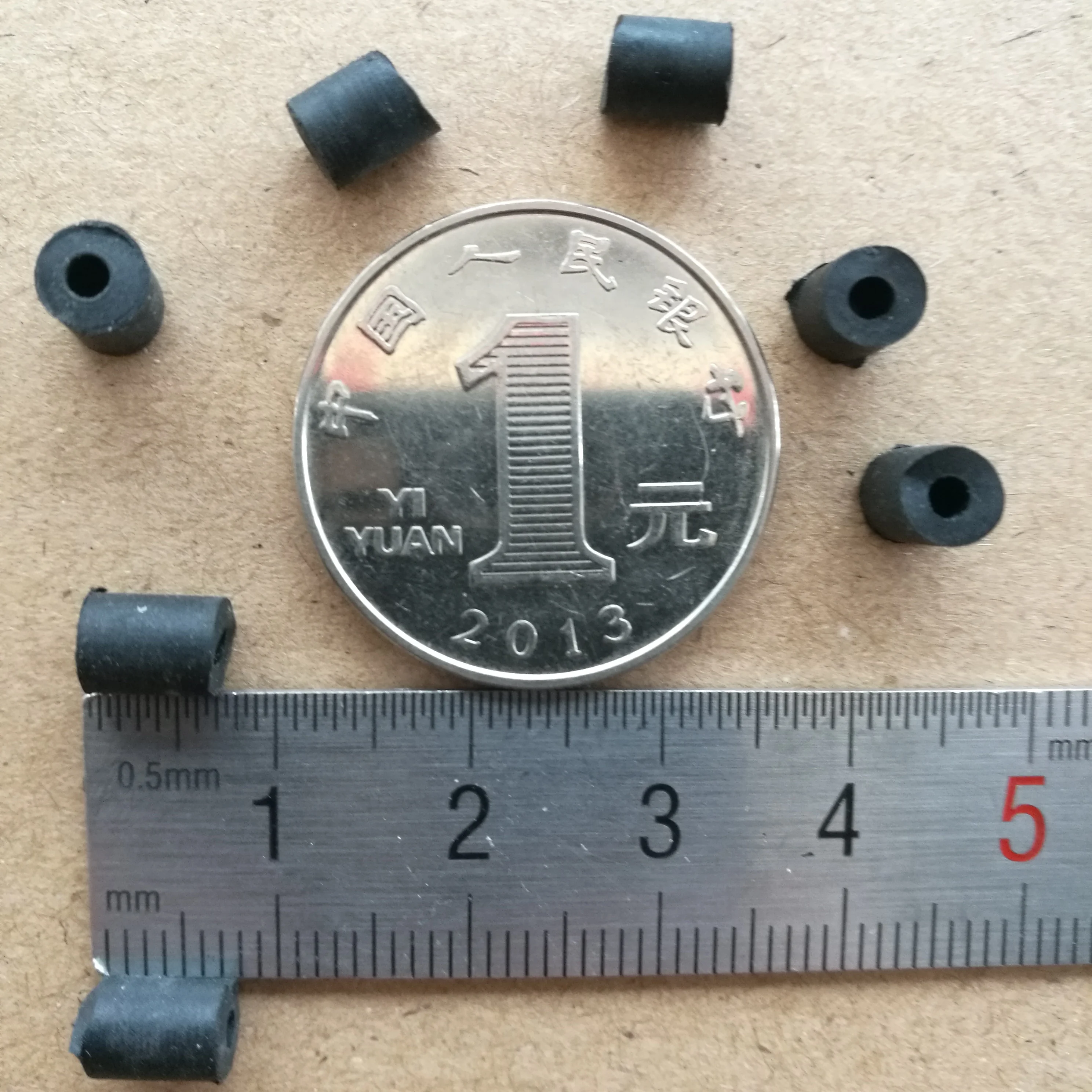 6Pcs Inner Diameter 2mm Outer Diameter 5mm Height 6.5mm Rubber Ring Rubber Sleeve Wheel Damping Sleeve