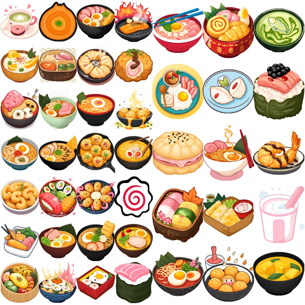 

63pcs Temporary Tattoo Matcha Temporary Tattoo Stickers Sushi Mochi Waterproof Long-lasting Body Stickers Cupcake For Boys