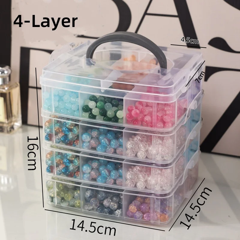 1/2/3/4 Tier Transparent Adjustable Stackable Compartment Slot Plastic Storage Box For Organizing Toys Jewelry Accessories