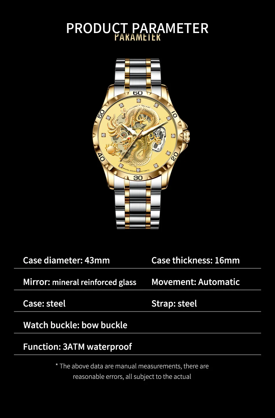 2024 orologio da uomo classico con movimento meccanico completamente automatico in acciaio inossidabile impermeabile luminoso Montre Homme + in scatola