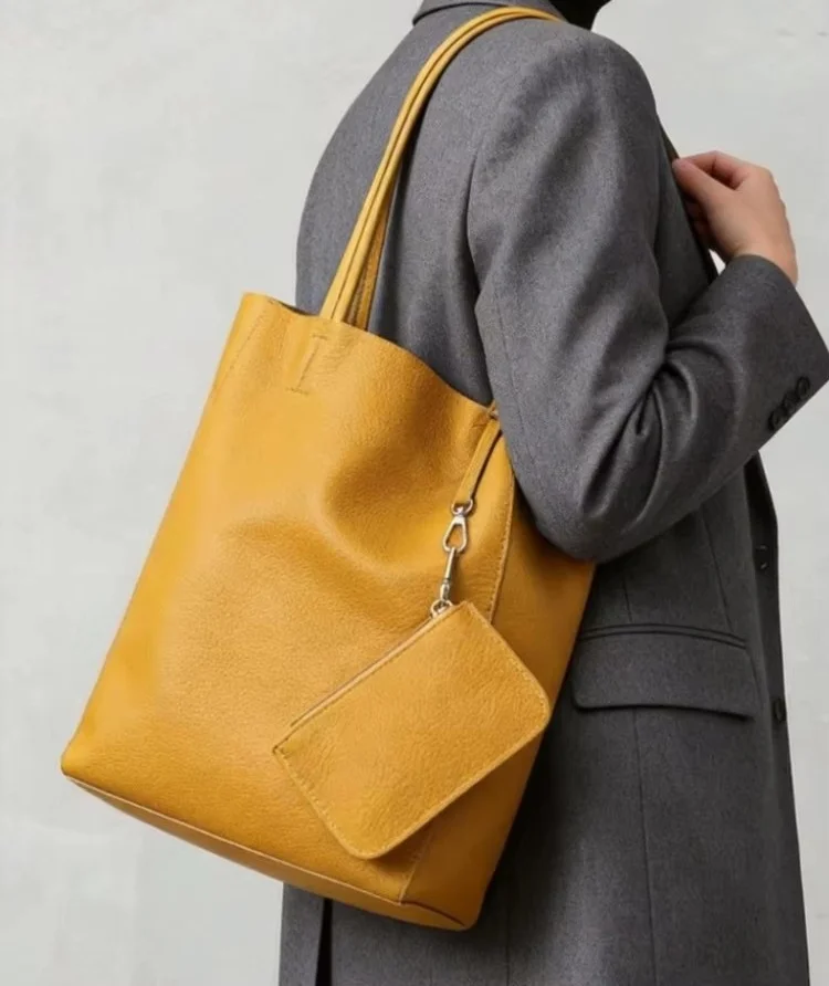 

New Arrival Genuine Soft Leather Handbag Large Tote Bag for Women 2026 Slouchy Syle Summer Commuter Shopping Beach Shoulder Bag