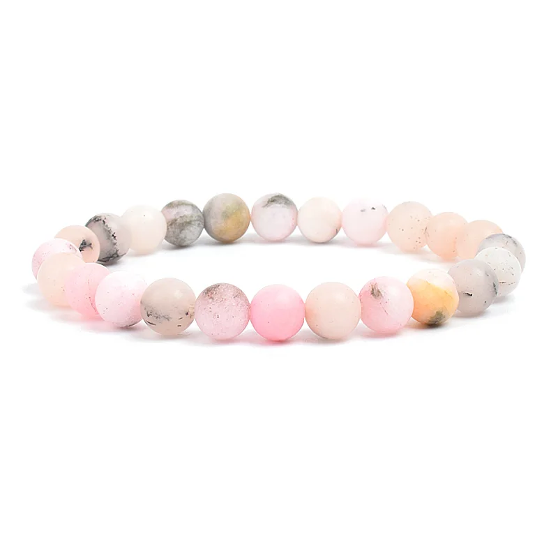 Natürliche Stein Perlen Armband Für Frauen Männer Amethysten Kristall Quarz Aquamarine Jade Schmuck Achate Elastische Armreif Armbänder